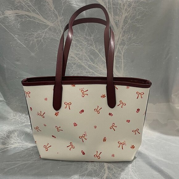 Coach White Mini Tote With Pink Bow - Picture 6 of 6